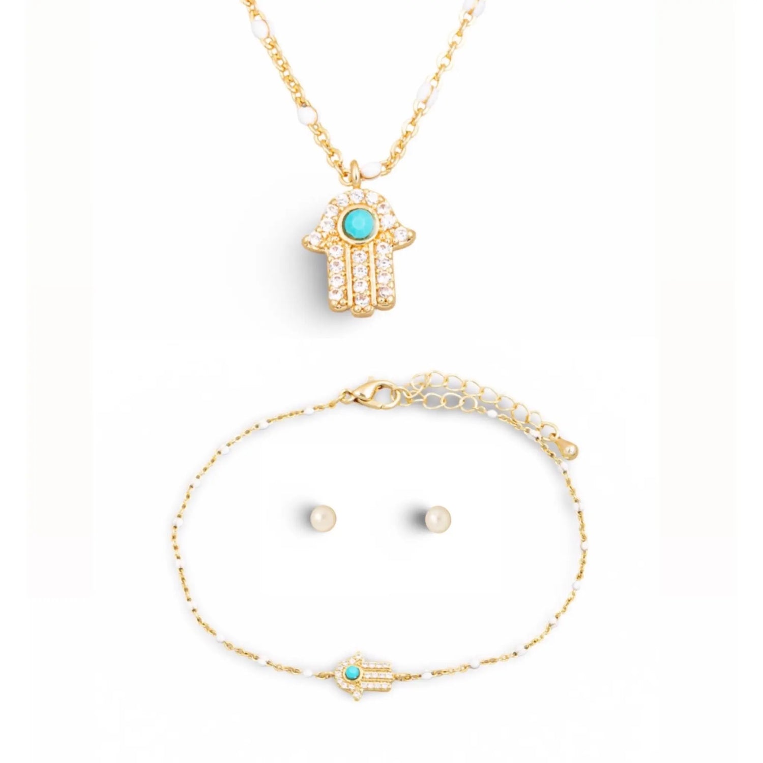 Hamsa Hand Jewelry Set - Maktub.wearitbecomeit