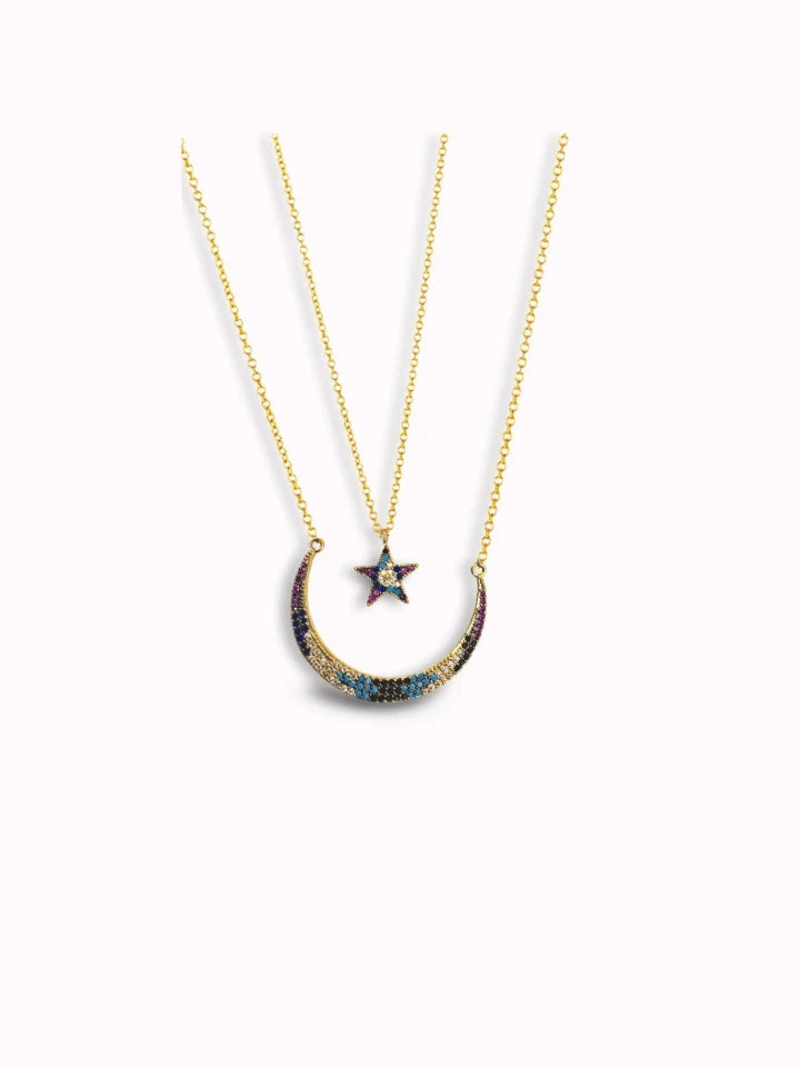 Title Product vendor Necklaces Colorful Moon & Star Necklace