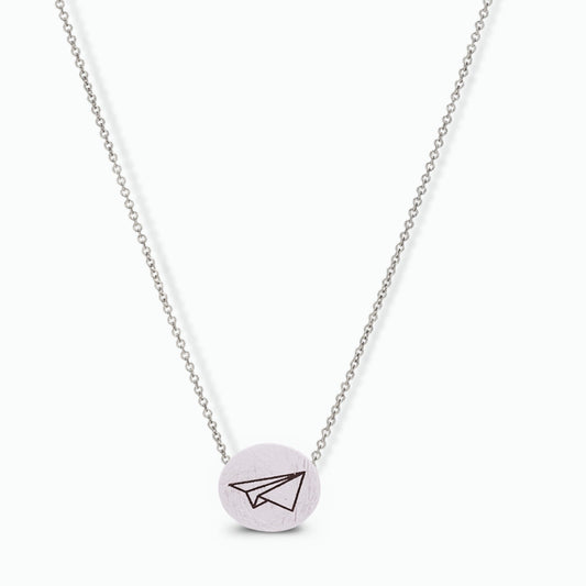 Paper Airplane Silver Necklace